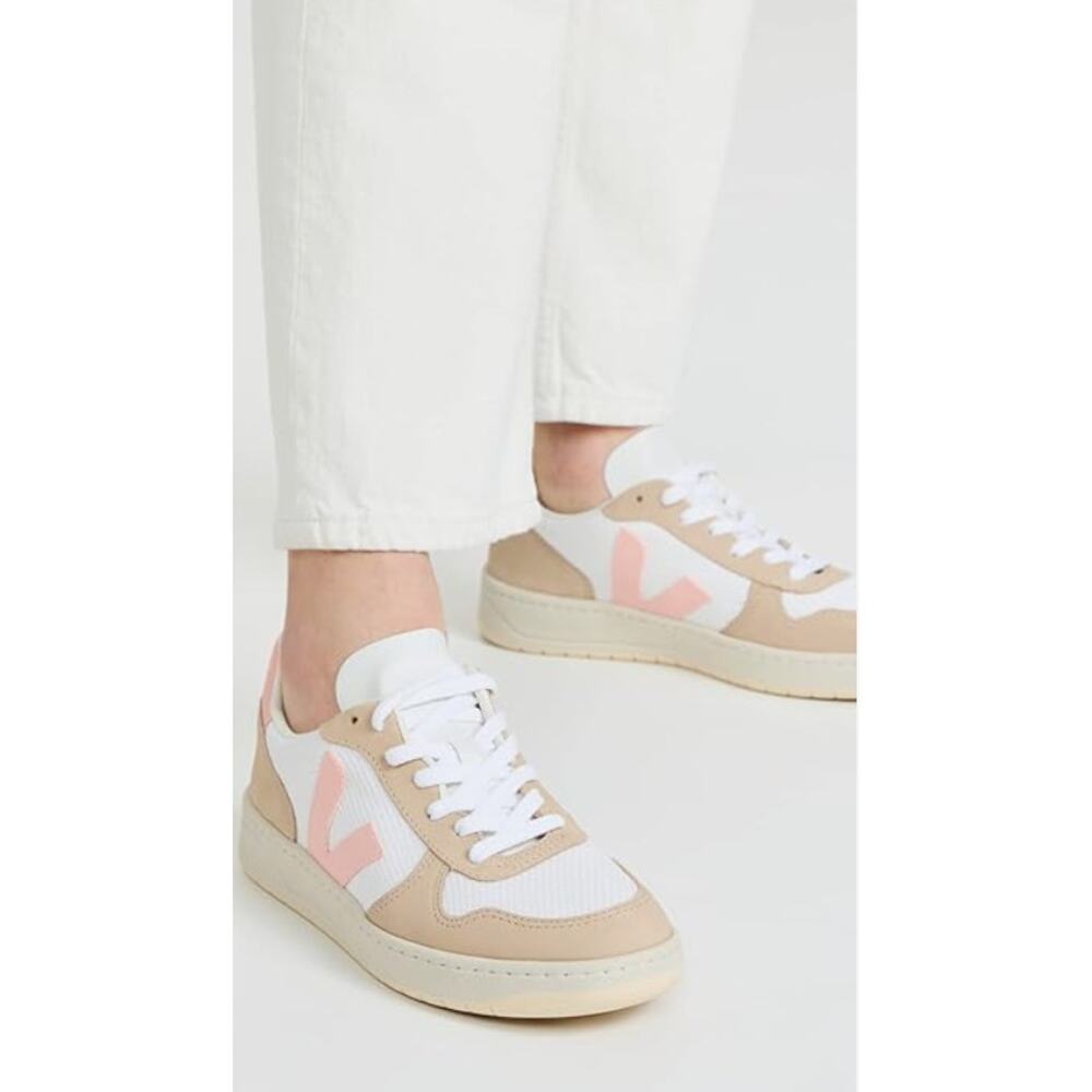 Veja Women's V-10‎ Sneakers in White/Bellini/Almond